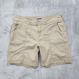 Vintage Basic Editions Shorts Womens S Beige Chino Bermuda Stretch Cotton Casual